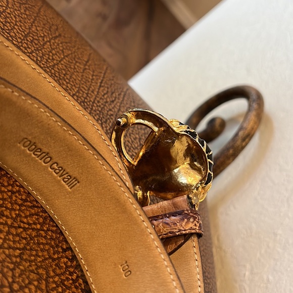 Roberto Cavalli Rare Gold/black Metal, with faux rubies & diamonds Cobra Belt! - Picture 6 of 11